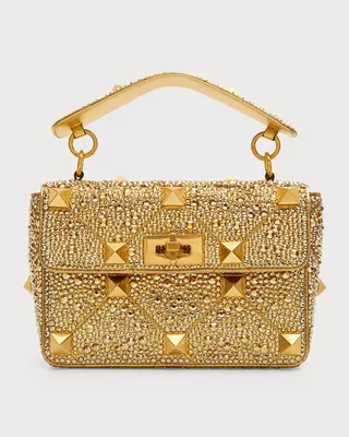 Roman Stud Medium Crystal Shoulder Bag