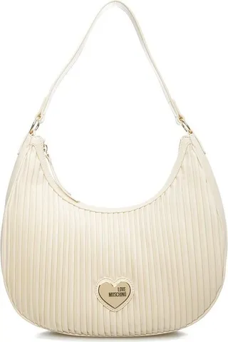 Love Moschino Logo Plaque Ribbed Shoulder Bag