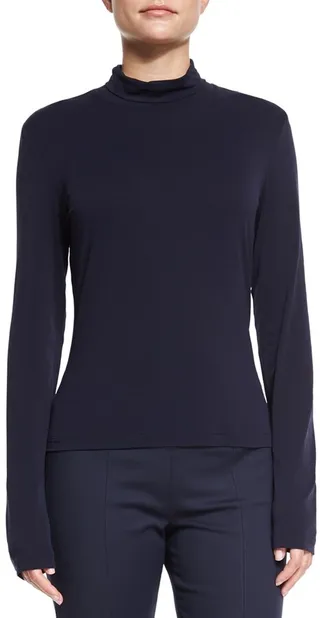 Fine Jersey Long-Sleeve Turtleneck