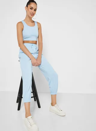 Cropped Top With Jogger Set