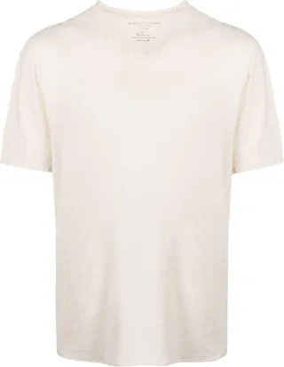 round-neck linen T-shirt