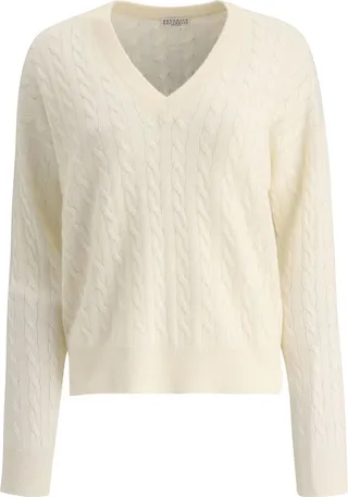 Brunello Cucinelli V-Neck Knitted Jumper