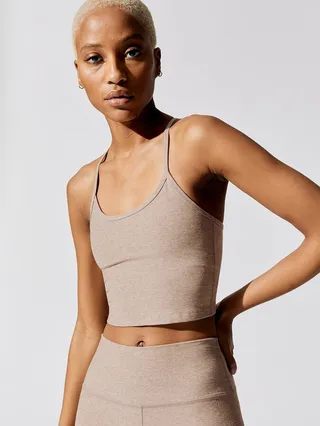 Spacedye Slim Racerback Cropped Tank - Chai