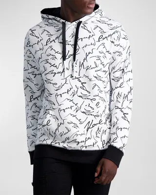 Men's Allover Signature-Print Hoodie