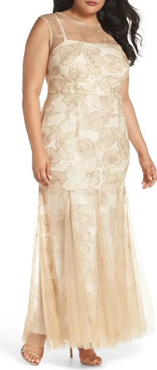 Sleeveless Embroidered Gown