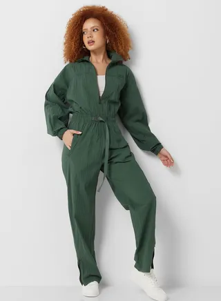 Belted Zip Detail Jumpsuit