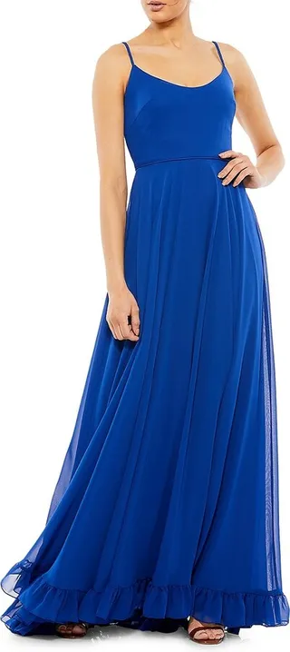 Ruffle A Line Gown