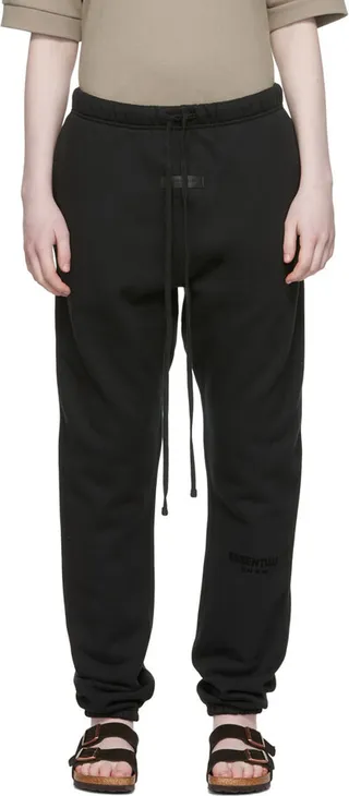 Essentials Black Straight Lounge Pants