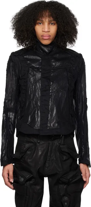 Julius Black Destroyed Denim Jacket