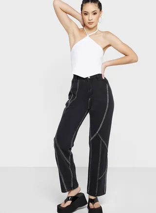 Contrast Lines Jeans