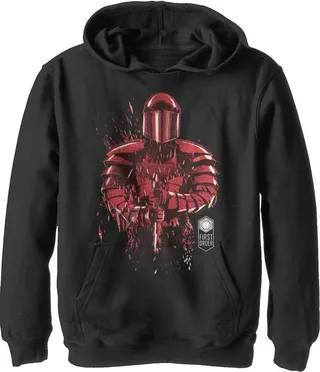 Boy's Star Wars The Last Jedi Elite Guard Fleck Pull Over Hoodie - Black - Small