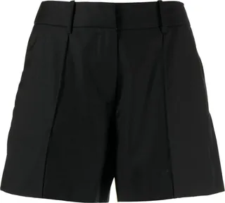 High-Waisted Wool Tailored Shorts