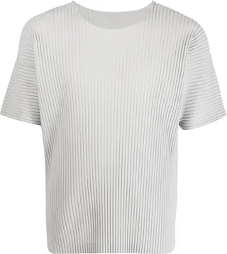plissé short-sleeve T-shirt
