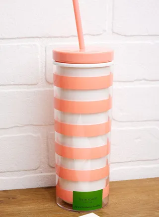 Acrylic Tumbler With Straw, Terrace Stripe