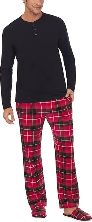Bedhead PJs Long Sleeve Henley PJ Set (Nicholas Plaid) Men's Pajama Sets