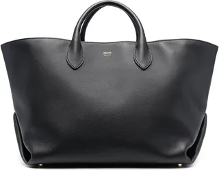Black Amelia Leather Tote Bag