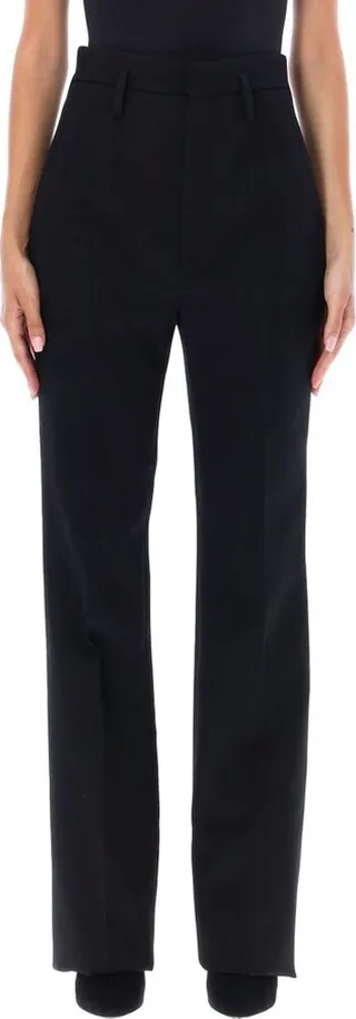 Saint Laurent High Waist Straight Leg Trousers