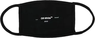 Black Logo Print Face Mask