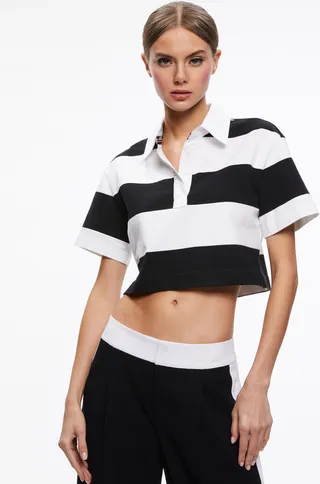 Treva Boxy Cropped Polo Shirt