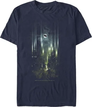Men's Batman Gotham City Signal T-Shirt - Navy Blue - Medium