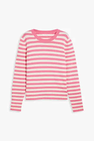 Striped wool and cashmere-blend sweater