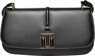 Leather 001 lock flap bag