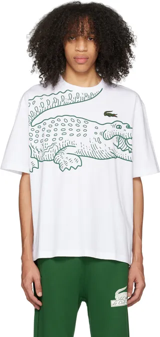 Lacoste White Printed T-Shirt