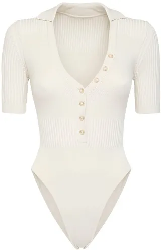 Viscose blend rib knit bodysuit