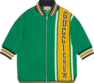 logo-print Crew bomber jacket