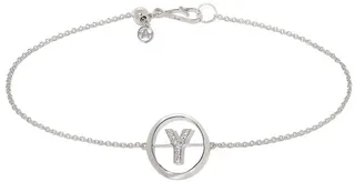 18kt white gold diamond Initial Y bracelet