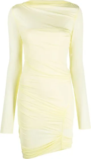 Asymmetric Ruched Minidress