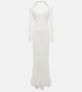 Embellished off-shoulder gown