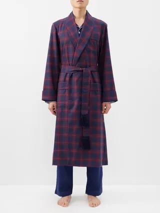 York Checked Wool Bathrobe