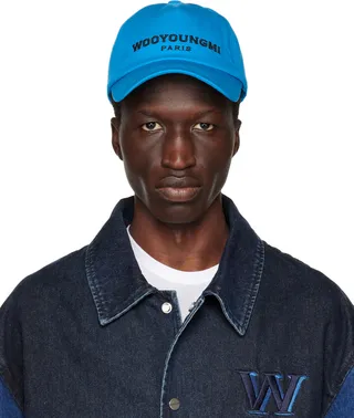 Wooyoungmi Blue Embroidered Ball Cap