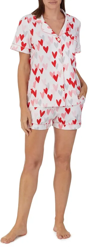 Print Stretch Organic Cotton Short Pajamas