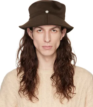 Our Legacy Brown Quilted Brim Bucket Hat