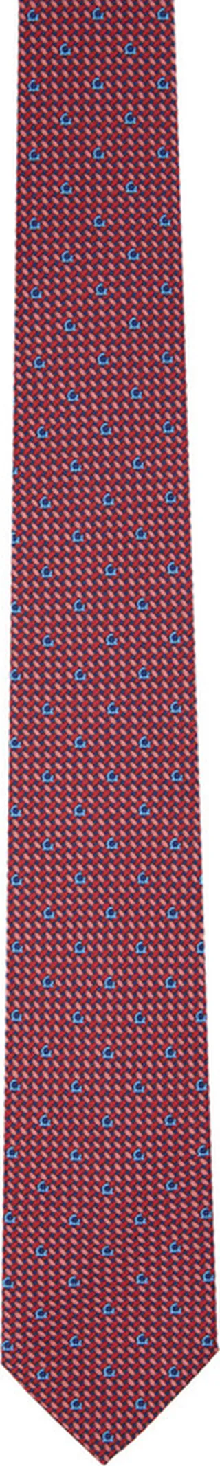 Ferragamo Red & Blue Gancini Print Tie