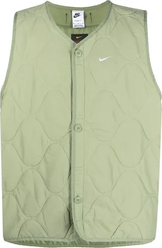 Embroidered-Logo Quilted Gilet