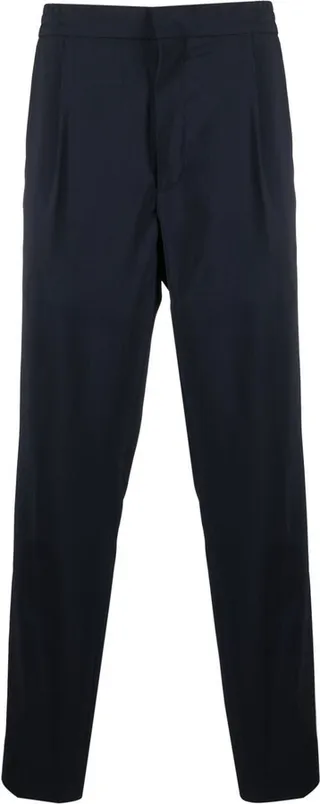 Elasticated Straight-Leg Trousers