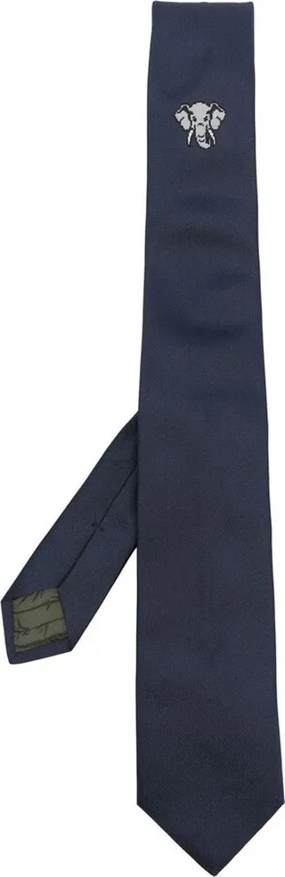 Embroidered-Detail Silk Tie