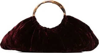 Velvet Ruched Shoulder Bag
