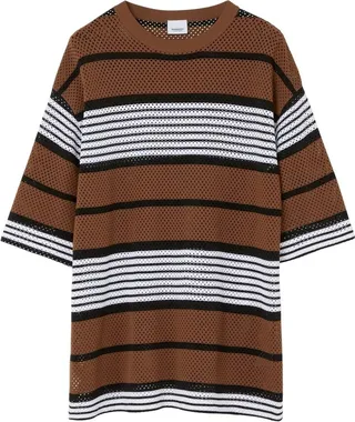 stripe-print oversized T-shirt