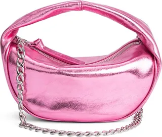 Baby Cush Metallic Leather Top Handle Bag