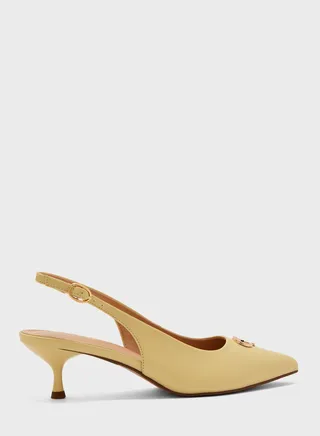 Sling Back Low Heel Pumps