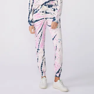 Bamboo Burst Tie Dye Sweatpant In Hot Pink