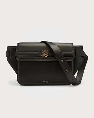 Men's MA-Logo Leather Crossbody Bag