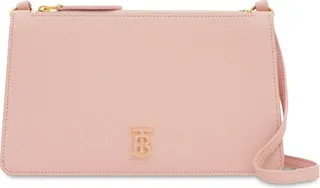 TB Pouch grainy leather top handle bag