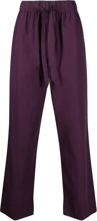 Drawstring-Fastening Poplin Pajama Trousers