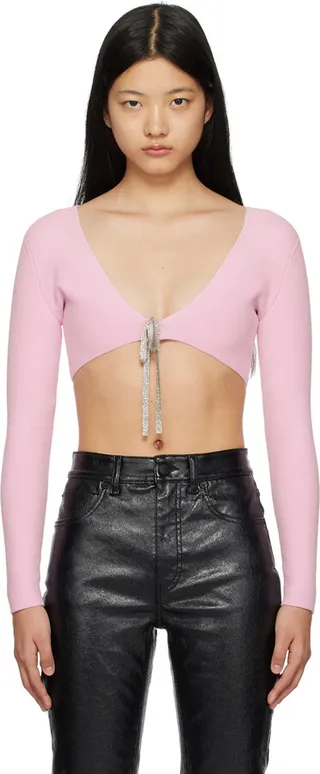 Alexander Wang Pink Cropped Cardigan