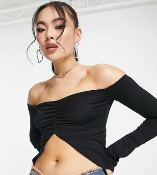 ASYOU split front bardot in black